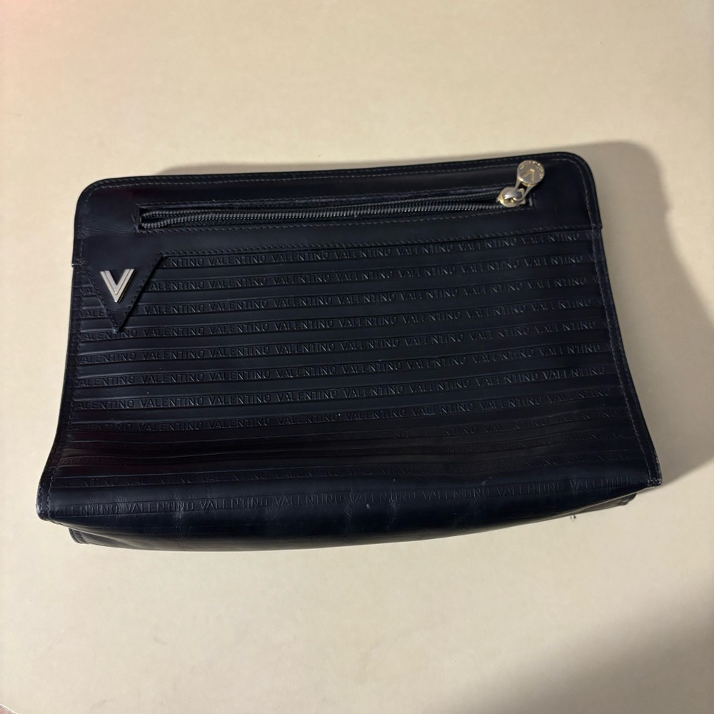 Valentino black leather clutch